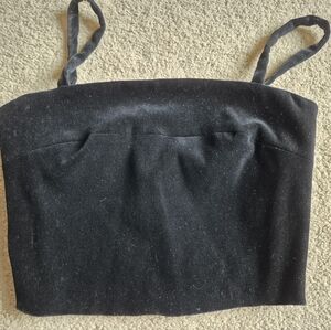 Vintage Moschino Cheap and Chic Black Velvet Cropped Corset Top Size 38/4